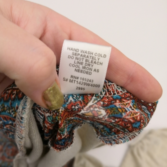 Bobeau Cream/Tan Marled Boho Flowy Sweatshirt Cottage Cottagecore Boxy Oversize - Picture 8 of 8